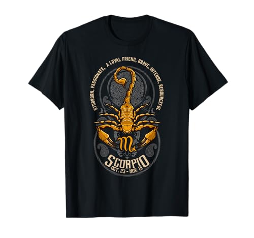 Unique Scorpion Art Gift for Lovers Horoscope T-Shirt