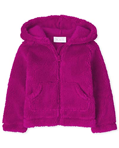 The Children's Place Baby Toddler Girls Long Sleeve Zip-Up Hoodie, Aurora Pink, 4T