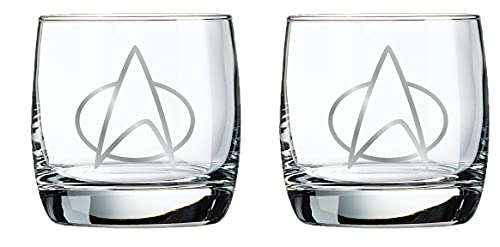 Star Trek: The Next Generation - Collectible Whiskey Glasses - Set of 2 Glasses (10 oz.)