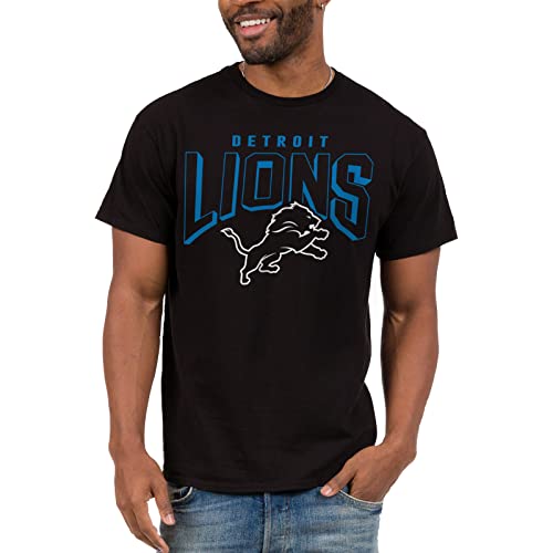 Junk Food Clothing x NFL - Detroit Lions - Bold Logo - Unisex Adult Short Sleeve Fan T-Shirt for Men and Women - Size Large