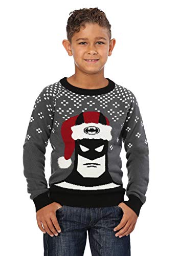 FUN.COM Kids Holiday Batman Ugly Christmas Sweater | Superhero Comic Book Character Christmas Sweatshirts for Boys & Girls S Multicolor