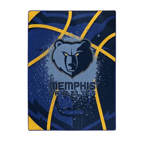 Northwest NBA Memphis Grizzlies Unisex-Adult Raschel Throw Blanket, 60' x 80', Shadow Play