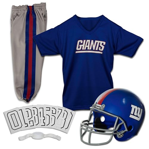 Franklin Sports New York Giants Kids NFL Uniform Set - Youth NFL Team Jersey, Helmet, Pants + Apparel Costume - Official NFL Gear -Youth Small