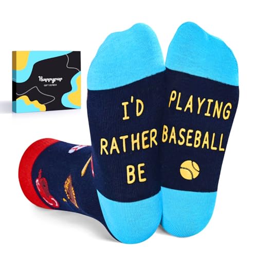 HAPPYPOP Baseball Gifts For Boys Kids Girls - Gifts For Baseball Lovers Players, Gifts For Boys Who Love Baseball, Boys Kids Baseball Socks Stocking Stuffers