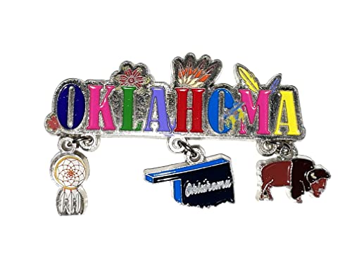 State of Oklahoma 3 Charm Refrigerator Souvenir Magnet