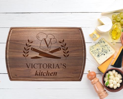 Barika Custom Engraved Cutting Boards - Personalized Kitchen Blocks for Women - Best Mothers Day, Anniversary, Birthday, Christmas Gift for Mom, Grandma, Mother in Law, Daughter, Wife or Her