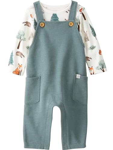 little planet by carter's Baby 2-piece Organic Cotton Overall Set, Woodland, 18M