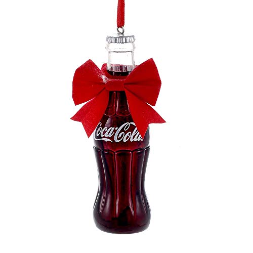 4.5in Coca-Cola Bottle with Gift Tag Plastic Christmas Ornament