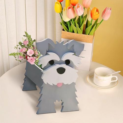 Dog Shape Plant Container,Face Flower Pots for Indoor and Outdoor Plants (Schnauzer) (Schnauzer)