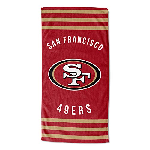 Northwest NFL San Francisco 49ers Unisex-Adult Beach Towel,Cotton-Polyester Blend, 30' x 60', Stripes