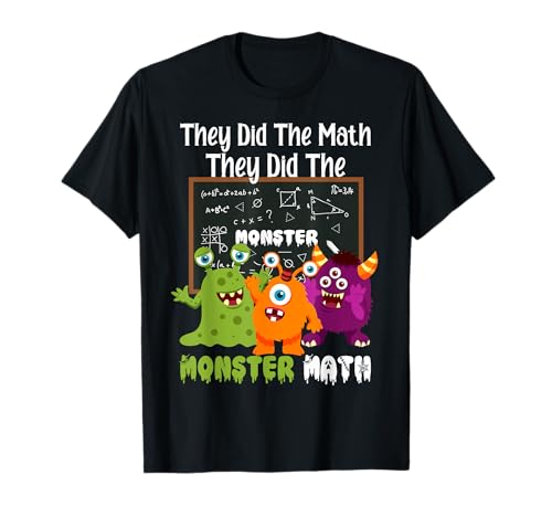 halloween math teacher shirt, They Did The Monster Math T-Shirt