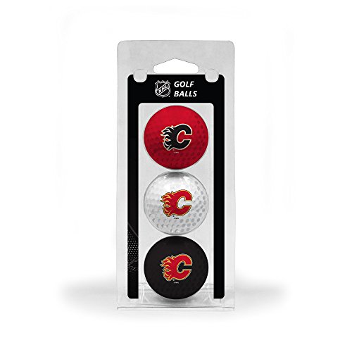 Team Golf NHL Calgary Flames 3 Golf Ball Pack Regulation Size Golf Balls, 3 Pack, Full Color Durable Team Imprint