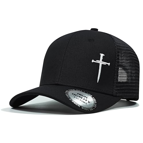 Christian Hats for Men Women,Jesus 3 Nail Cross Hat Christian Religious Gifts for Birthday/Christmas