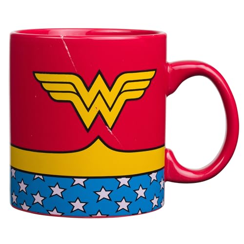 Silver Buffalo DC Comics Wonder Woman Uniform Jumbo Ceramic Mug, 20 Ounces