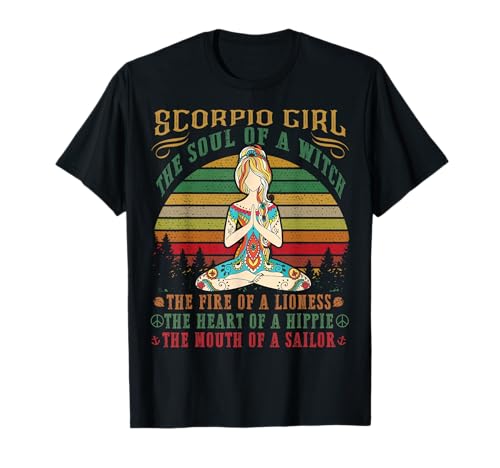 Scorpio Girl Tshirt for Yoga Black Women Birthday Gifts T-Shirt