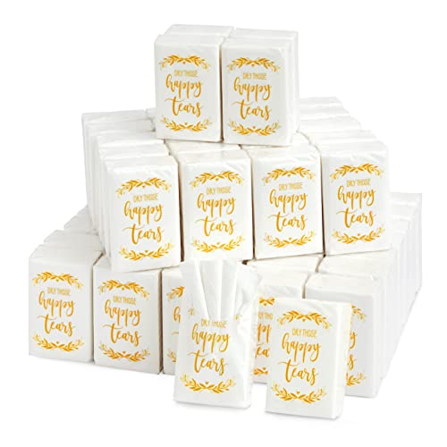 Juvale 60-Pack Wedding Facial Tissue Souvenirs for Guests - Welcome Bag Party Favors and Bulk Pocket-Size Travel Packs