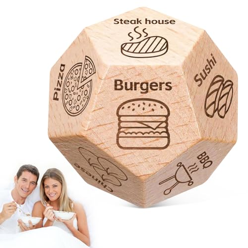 Dice for Her Him Couples Gift Ideas Food Decision Dice Games Christmas Birthday Valentines Day Gifts for Boyfriend Girlfriend Men Women Gifts for Wife Husband