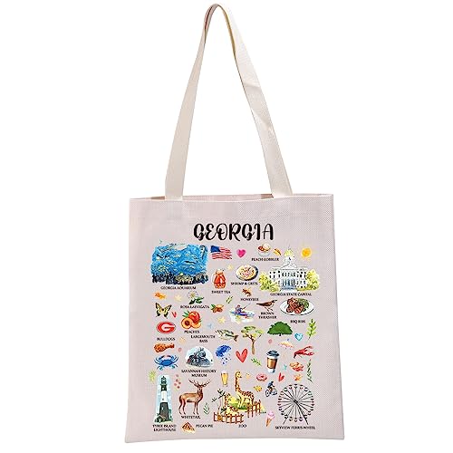 G2TUP Georgia State Souvenirs Gift Georgia Travel Tote Bag Georgia Home Handbag Georgia Tourism Gift Georgia Vacation Gift (Georgia Travel TB)