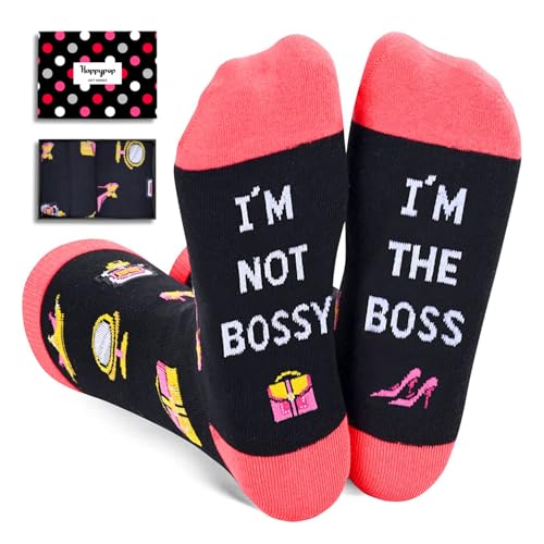 HAPPYPOP Bosses Day Socks Women Retirement Boss Lady Socks, Boss Lady Gifts Boss Bitchs Gifts