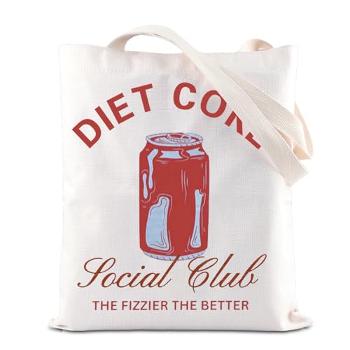 FOTAP D-Coke Social Club Tote Bag Bachelorette Gift Bartender Gift Summer Trip Gift Soda Lover Gift Coke Lover Handbag (red Coke)