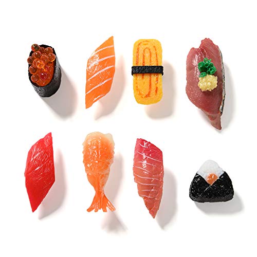 Cute Sushi Fridge Magnet Japenese Food Fun Magnets for Refrigerator Whiteboard, Fake Sushi Food Play Toys for Dollhouse Cake Kitchen Decoration Gifts(Sushi 1)