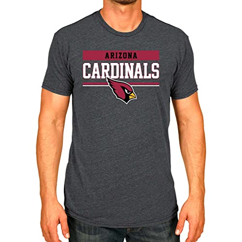 Team Fan Apparel NFL Adult Team Block Tagless T-Shirt - Cotton Blend - Charcoal - Perfect for Game Day - Comfort and Style (Arizona Cardinals - Charcoal, Adult X-Large)