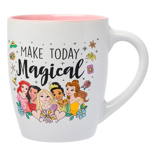 Silver Buffalo Disney Princess Magical Jumbo Curved Ceramic Mug, 25 Ounces