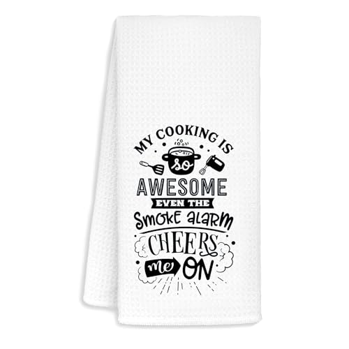 Jvpke Kitchen Towel, Polyester Waffle Weave, Funny Sayings, 16x24 Inch, Decorative Kitchen Towel, Hand Towel, Dish Towel, Kitchen Decor, Great Gift