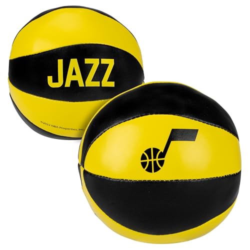 Franklin Sports NBA Utah Jazz Toy Basketballs - 2 Pack of Kids Soft Mini Basketballs for Over The Door + Indoor Hoops - NBA Fan Shop Kids Soft Toy Basketballs - (2) Mini Balls Included