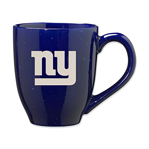 Rico Industries NFL Football New York Giants Primary 16 oz Team Color Laser Engraved Ceramic Coffee Mug