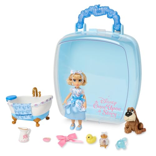 Disney Store Official Princess Cinderella Once Upon a Story Mini Doll Playset, 5 Inch Princess Dolls, Girl Toys, Princess Toys for Girls, 4 Year Old Girl Birthday Gifts