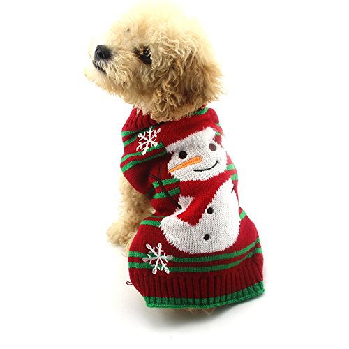 NACOCO Dog Snow Sweaters Snowman Sweaters Xmas Dog Holiday Sweaters New Year Christmas Sweater Pet Clothes for Small Dog and Cat(Snowman,XL)