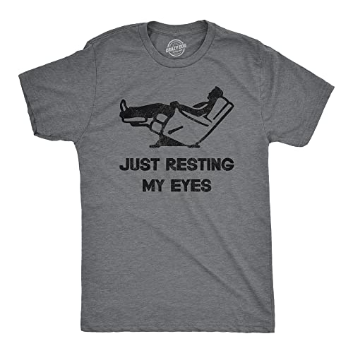 Mens Just Resting My Eyes T Shirt Funny Sarcastic Top for Dad Joke Mens Funny T Shirts Dad Joke T Shirt for Men Funny Sarcastic T Shirt Novelty Dark Grey XXL