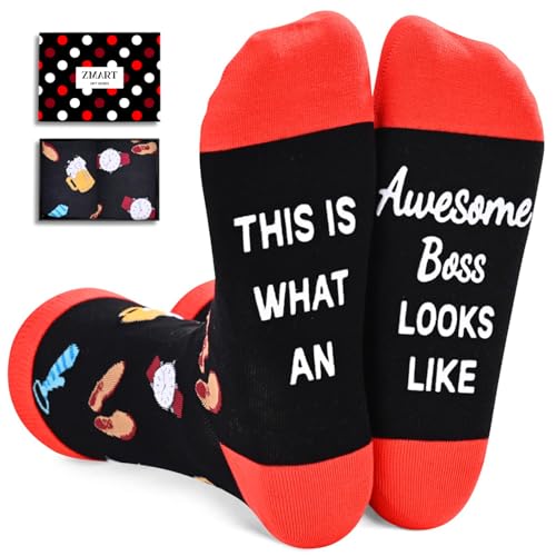 Zmart Boss Gifts Ideas Socks - Boss Day Gifts for Men, Boss Socks Women Boss Lady Socks Retirement Socks