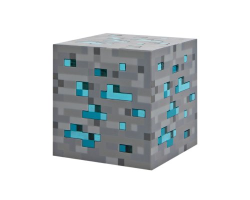 ThinkGeek Minecraft Light-Up Blue Stone Diamond Ore - Sure to Keep Pigmen Away