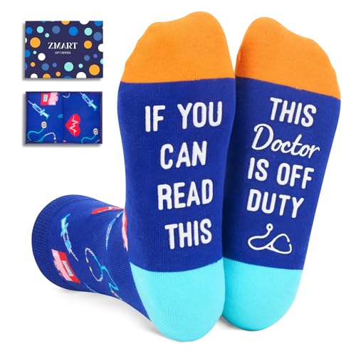 Zmart Funny Doctor Day Gifts - Future Doctor Gifts for Men Women Retirement Gifts for Doctors, Funny Doctor Socks Off Duty Socks