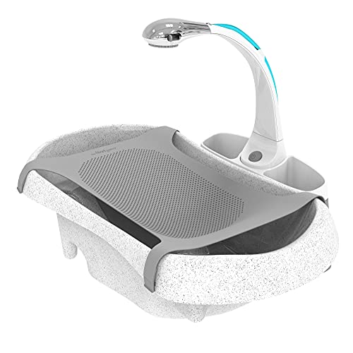 The First Years Rain Shower Baby Bathtub — Baby Spa for Newborn to Toddler — includes Convertible Bathtub and Sling with Soothing Spray — Baby Bath Essentials