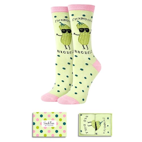 Funny Socks for Women - Fun Socks Crazy Silly Novelty Socks, Pickle Gifts Pickle Socks, Big Dill Socks