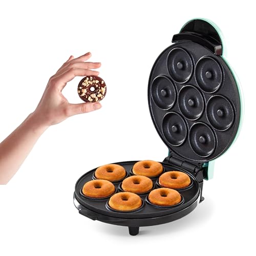 DASH Mini Donut Maker Machine for Kid-Friendly Breakfast, Snacks, Desserts & More with Non-stick Surface, Makes 7 Doughnuts - Aqua