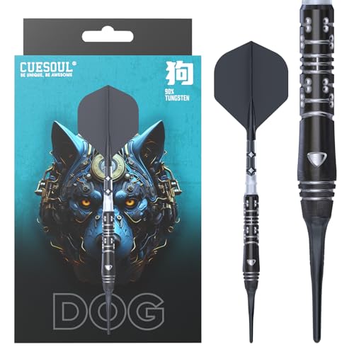 CUESOUL Chinese Zodiac ‘Dog’20g Soft Tip 90% Tungsten Dart Set with Titanium Coated and Integrated ROST T19 Flight