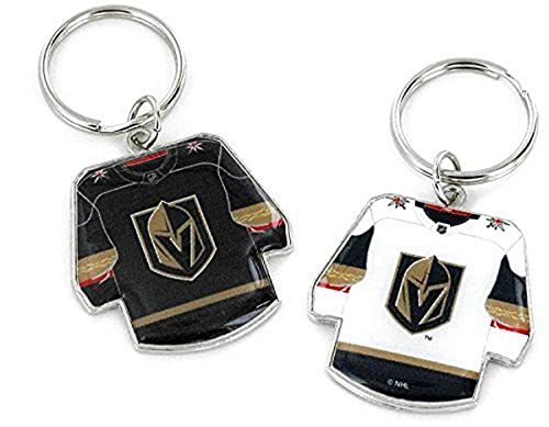 Aminco NHL Vegas Golden Knights Home/Away Reversible Jersey Keychain Black, 4