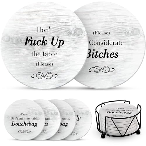 Funny Coasters - Perfect White Elephant Gifts - Unique Gifts for Women Men - Cool Friend Gifts - Secret Santa Gifts - Gag Gifts - Couples Gifts - Funny Housewarming Gifts - Birthday