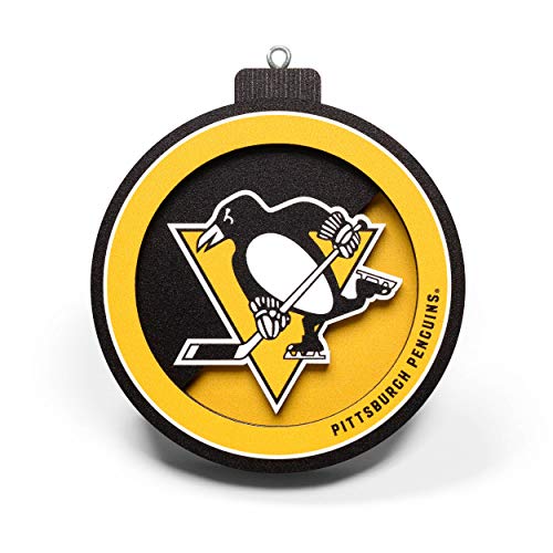 YouTheFan NHL Pittsburgh Penguins 3D Logo Series Ornament, team colors Large