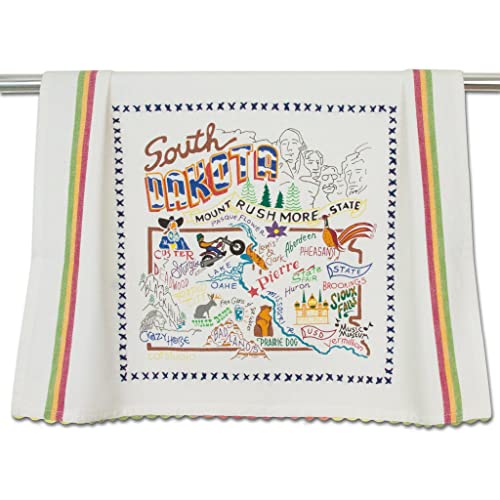 Catstudio South Dakota Dish Towel - U.S. State Souvenir Kitchen and Hand Towel with Original Artwork - Perfect Tea Towel for South Dakota Lovers, Travel Souvenir