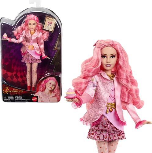 Mattel Disney Descendants: The Rise of Red Fashion Doll & Accessory, Bridget, Young Queen of Hearts with Movie-Inspired Clothes & Cupcake