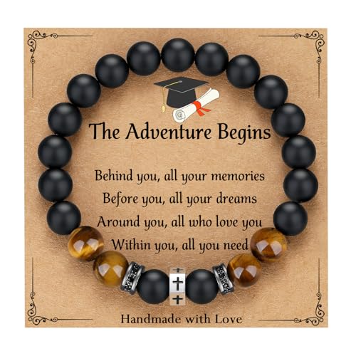 TONY & SANDY Graduation Gifts for Him College High School 8th Grade Graduation Gifts for Boys Grandson Son Nephew Best Friend Class of 2024 Men Male Graduation Bracelet Gifts Bulk