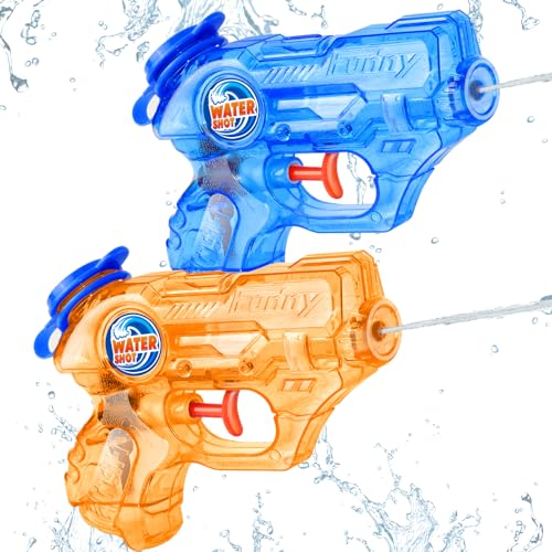 Mini Water Gun for Kids Toddler: 2 Pack Water Guns Soaker Squirts Blasters with Trigger for Boys Girls Outdoor Pool Beach Outdoor Water Fighting Play Toys