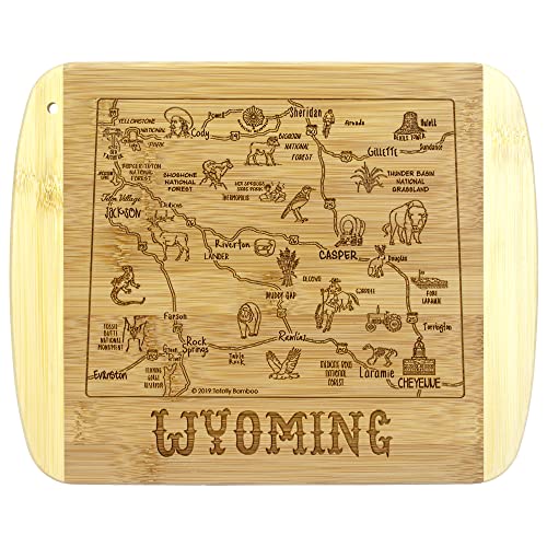 Totally Bamboo A Slice of Life Wyoming State Serving and Cutting Board, 11' x 8.75'