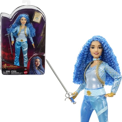 Mattel Disney Descendants: The Rise of Red Fashion Doll & Accessory, Princess Chloe Charming, Daughter of Cinderella with Movie-Inspired Clothes & Sword