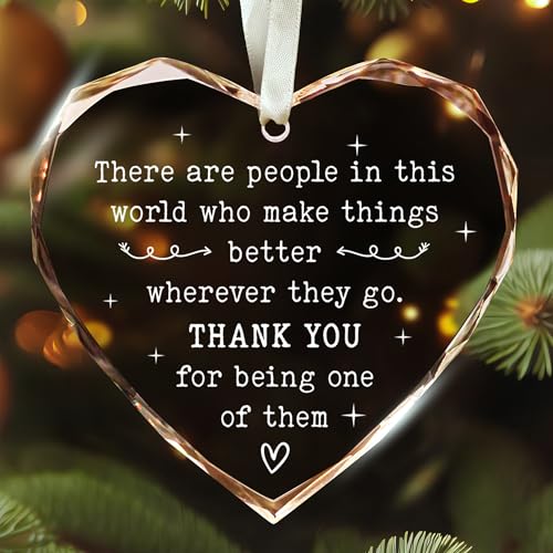 Thank You Gifts for Women, Boss, Coworkers, Manager, Mentor, Teacher, Nurse, Mom, Friends, BFF - Coworker Appreciation Gifts for Women - Thank You Christmas Ornaments - Glass Christmas Ornament 2024